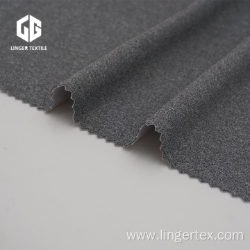 Dark Heather Grey Cationic Poly Interlock Knitted Fabric